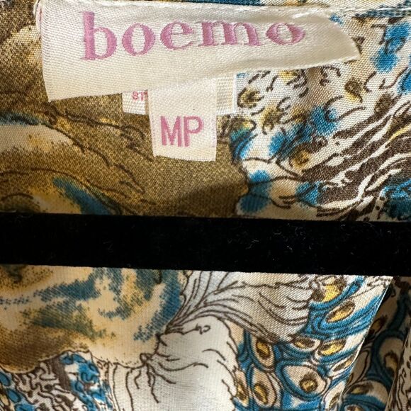 Boemo Tiered Prairie Cottage Boho Maxi Dress Size Medium Petite - Picture 7 of 8